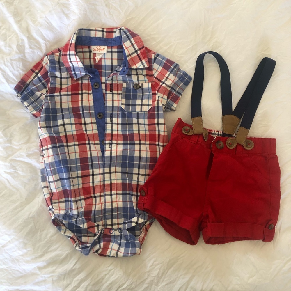 4th of July suspender set
